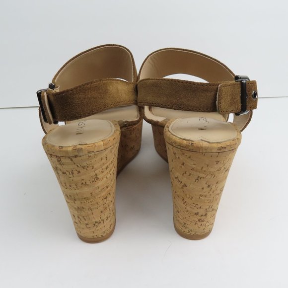 Via Spiga Cork Wedge Suede Sandals, Size 9 M - Picture 5 of 10